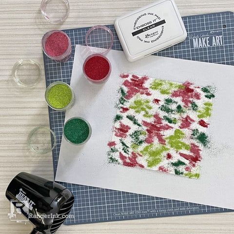 Tinsel Embossing Powder Holiday Card by Lauren Bergold Step 2