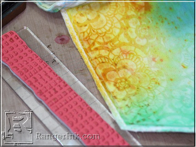 Transparent Texture Paste Resist on Fabric by Tammy Tutterow | www.rangerink.com