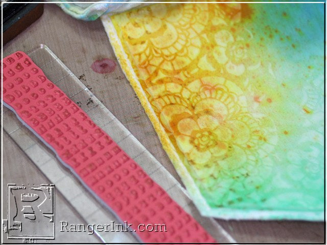 Transparent Texture Paste Resist on Fabric by Tammy Tutterow | www.www.rangerinkshop.com