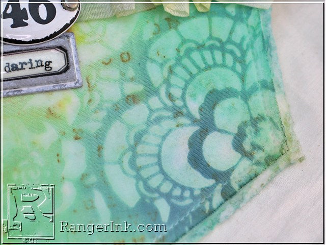 Transparent Texture Paste Resist on Fabric by Tammy Tutterow | www.rangerink.com