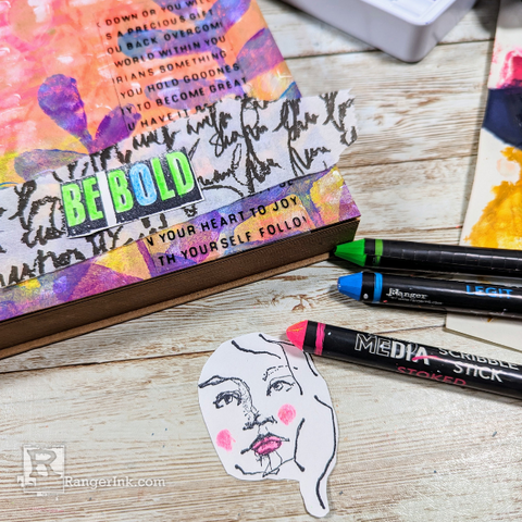 Unleash Creativity with Dina Wakley Neon Scribble Sticks by Laura Dame Step 6