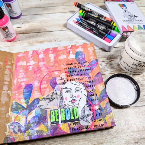 Unleash Creativity with Dina Wakley Neon Scribble Sticks by Laura Dame Step 7