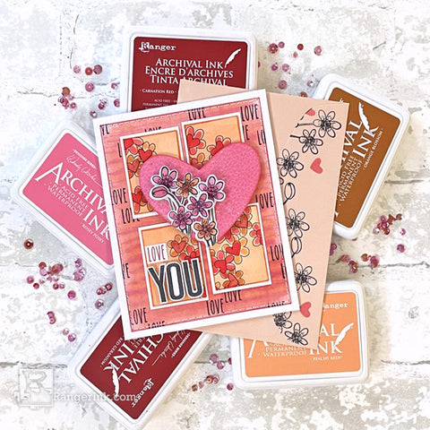 Wendy Vecchi Floral Valentine Card by Lauren Bergold Step 12