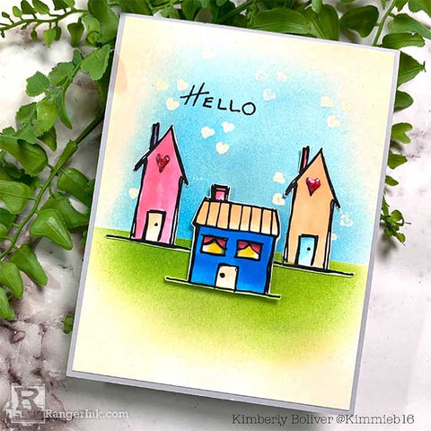 Wendy Vecchi Doodle Town Hello Card Finished 