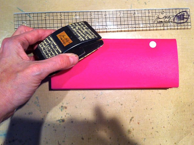 Mustard Pink Liquid Marble Mini Pencil Case