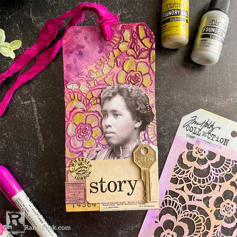 Tim Holtz Distress® Foundry Wax Story Tag by Cheiron Brandon