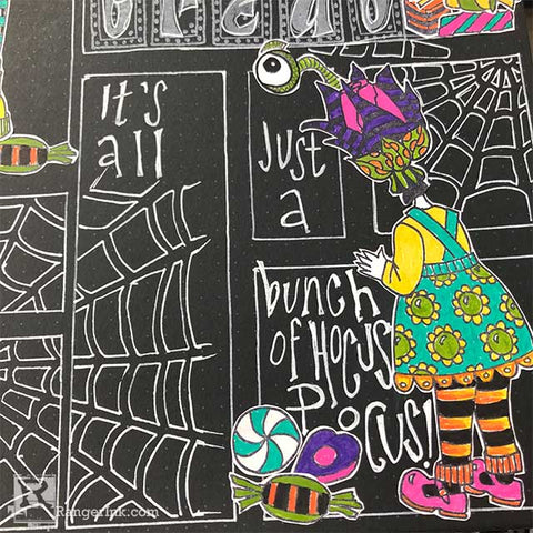 Dylusions Trick or Treat Journal Spread Step 10