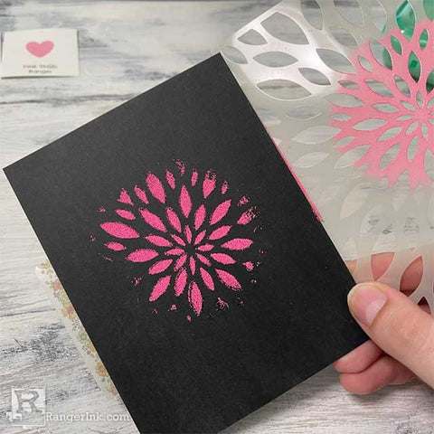 Embossing Powder Flower Burst Card Step 2