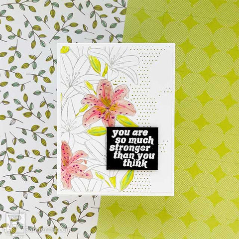 Painting with Liquid Pearls affirmation card finished card