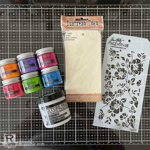 Tim Holtz Distress Glaze Painted Tag Step 1