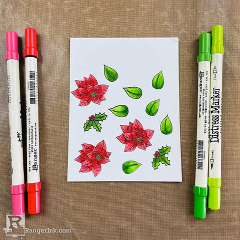 Wendy Vecchi Christmas Poinsettia Card Step 2