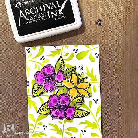 Wendy Vecchi Doodle Flowers Thank You Card Step 6