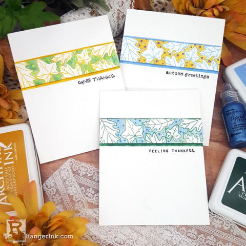 Wendy Vecchi Quick Autumn Border Cards by Terri Burson