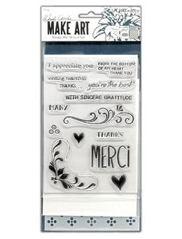 Wendy Vecchi Make Art Merci & More Stamp, Stencil, Die Set