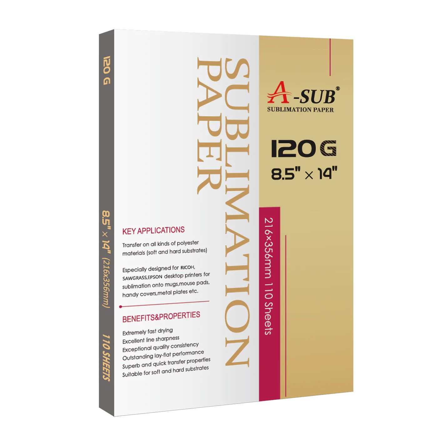 A-SUB 8.5 X 14 120gsm Sublimation Paper
