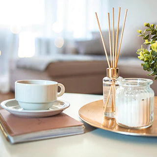 a diffuser on the coffee table in the room