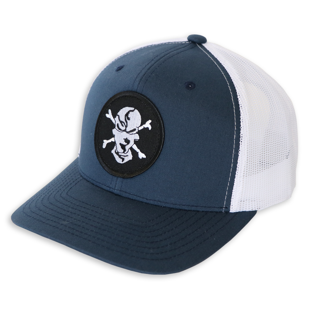 Navy/White 6 Panel Trucker Hat | Flats Pirate Fishing Apparel