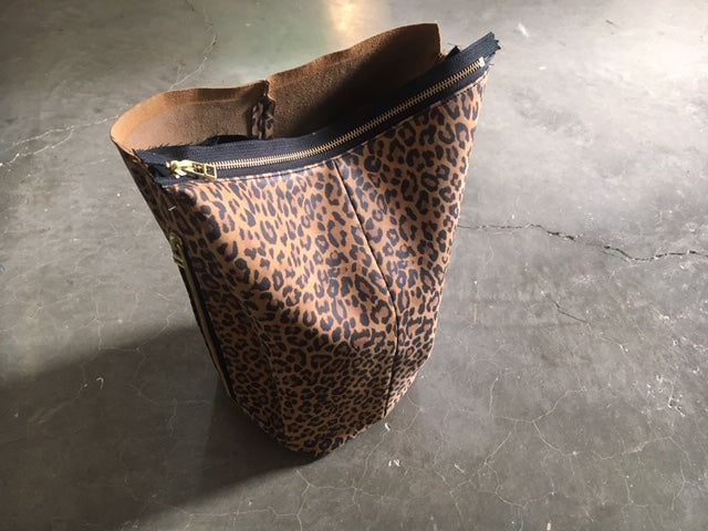 Sewing Leopard Leather Bag