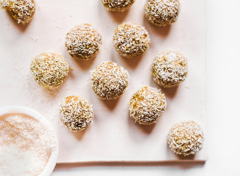 Lactation Boosting Lemon Coconut Truffles for new moms - Majka