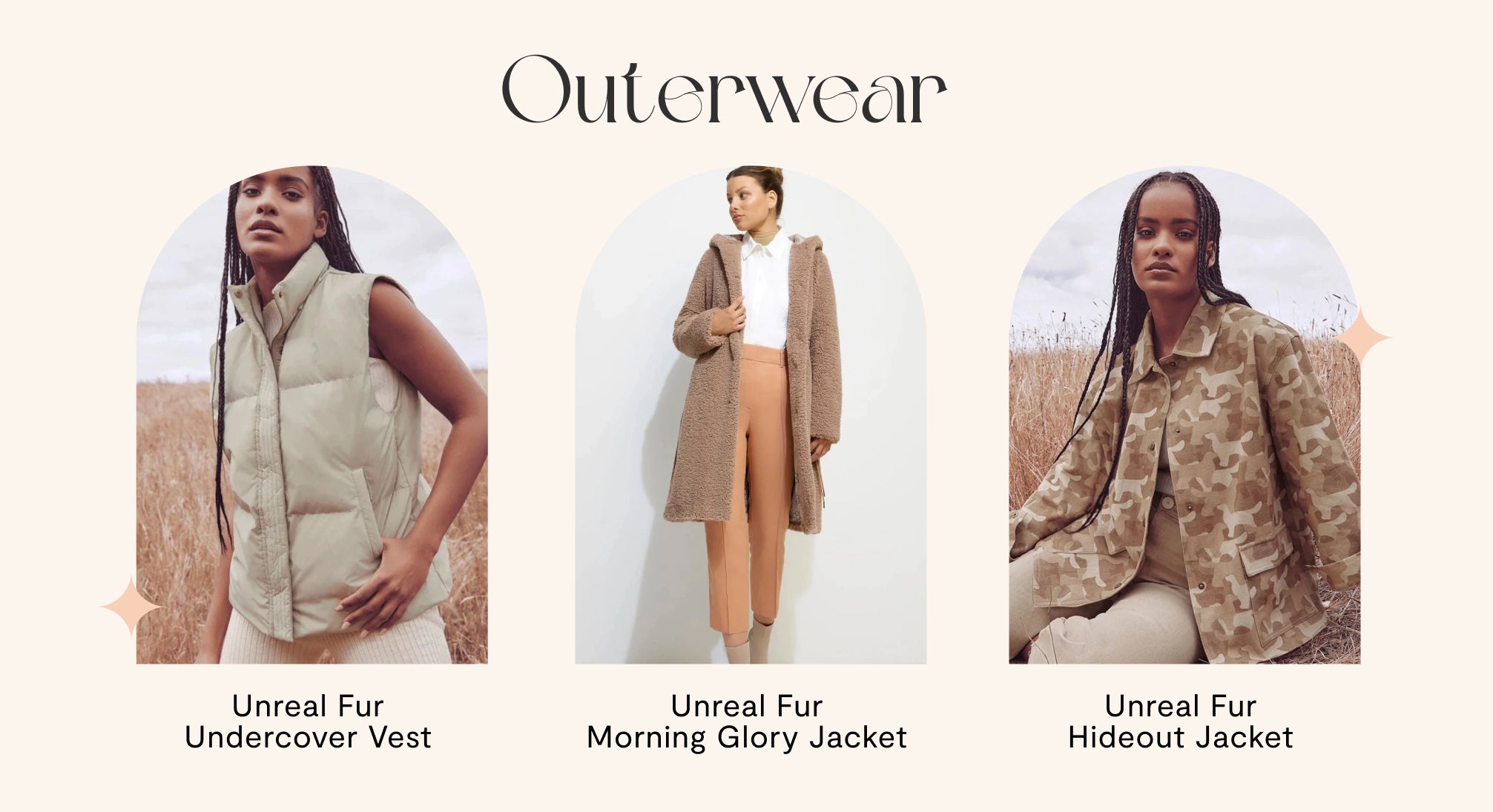 Fall Outerwear - 3 Images: Vest, Coat, Puffer Jacket