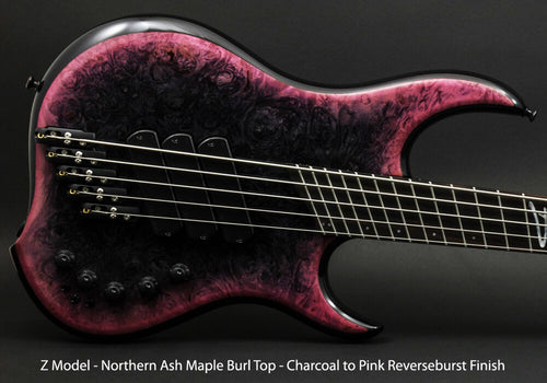 Dingwall Custom Shop Z3X-5 Buckeye Burl Black to Pink Reverse Burst PRE-ORDER!