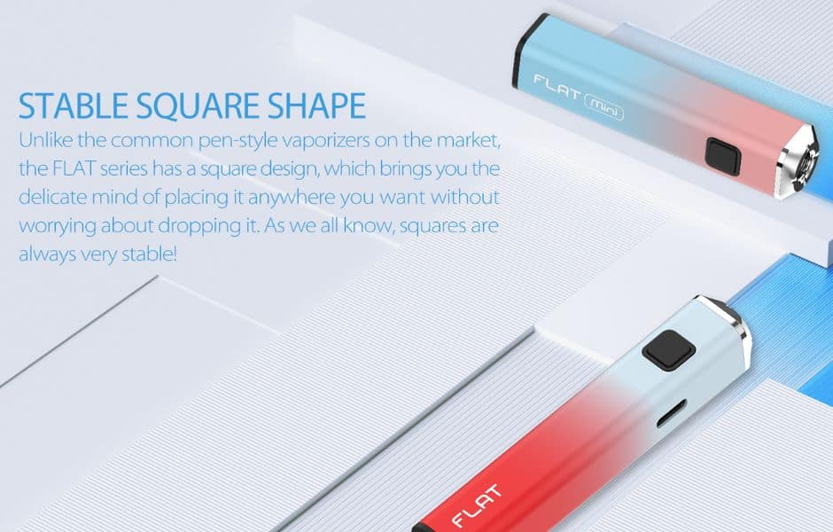 10 Yocan FLAT Series WAX Vape Pen on Mind Vapes Unique Square Shape