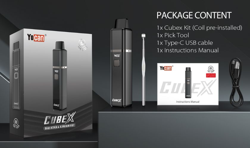 12 Yocan - Cubex Concentrate Vaporizer Kit for Mind Vapes What's in the Package