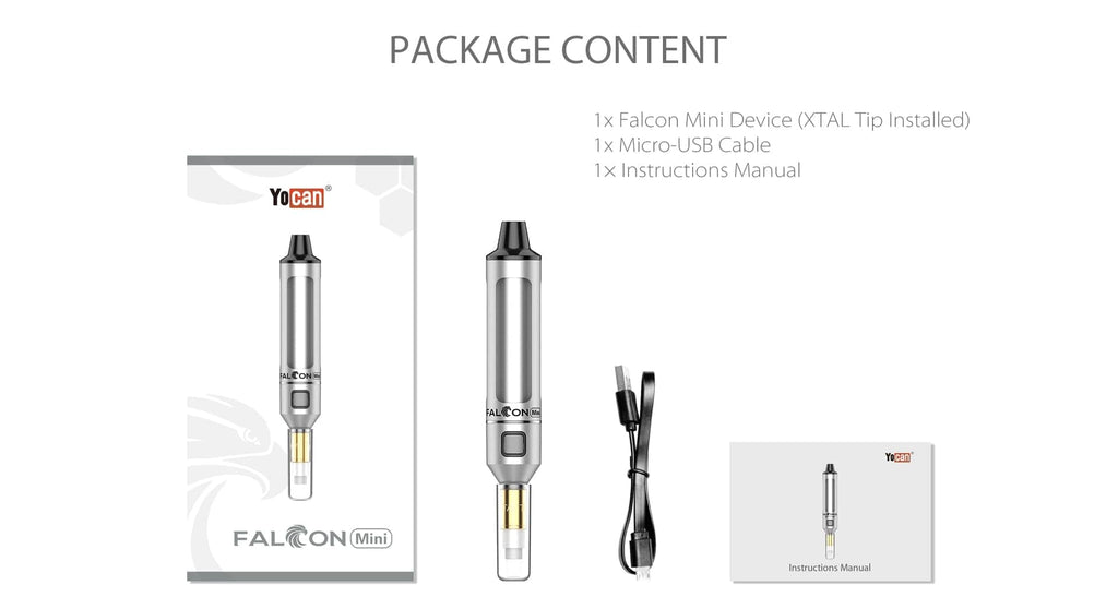 13 Yocan Falcon MINI Dab Pen E-Nectar Collector What's in the Box