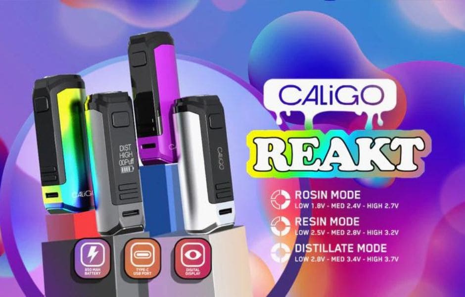 2 Caligo REAKT 510 Thread Cart Vaporizer on Mind Vapes Features