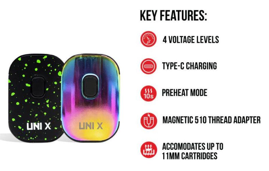 2 Wulf Mods - Uni X 510 Cart Vape Battery on Mind Vapes Key Features and Specs