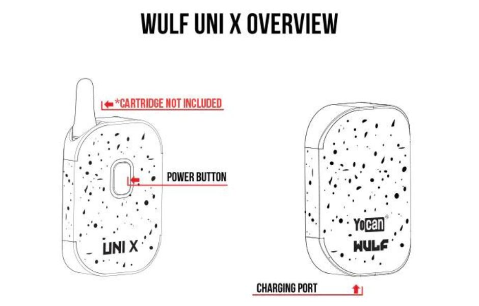 4 Wulf Mods - Uni X 510 Cart Vape Battery on Mind Vapes Exploded View