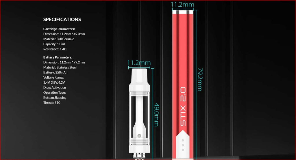 4 Yocan Stix 2.0 Oil Vaporizer Pen Other Specifications