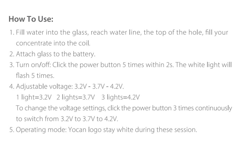 5 Yocan Pillar Mini e-Rig on Mind Vapes User Manual