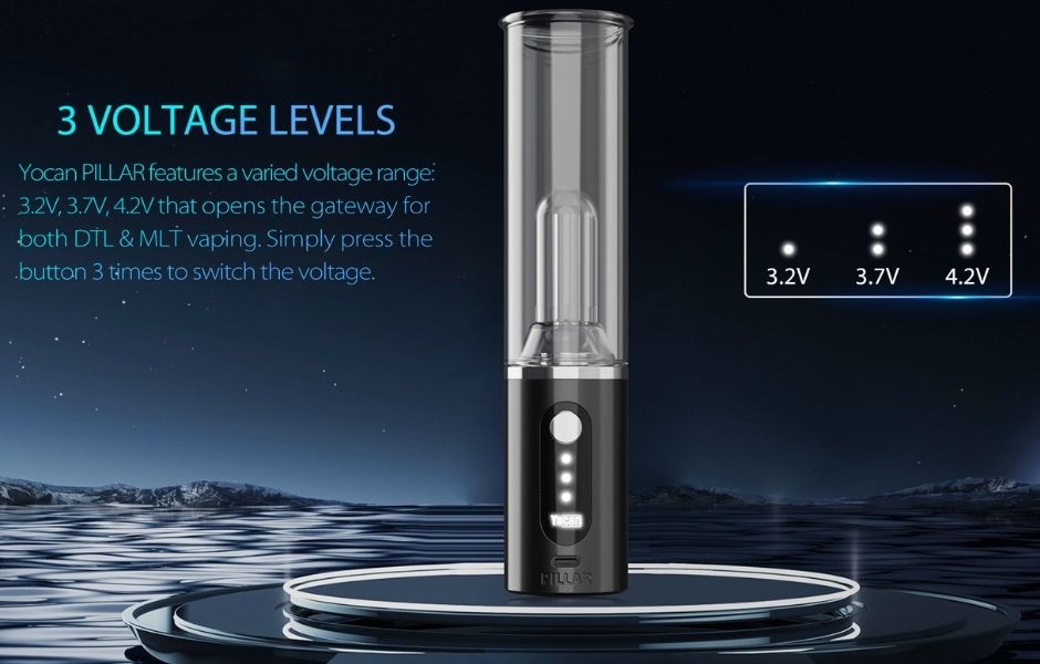 7 Yocan Pillar Mini e-Rig for Mind Vapes Customizable Voltage and Heat Levels