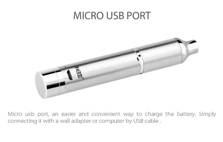 8 Yocan Evolve Plus Dab Vape Pen on Mind Vapes Micro USB Port for Convenient Charging