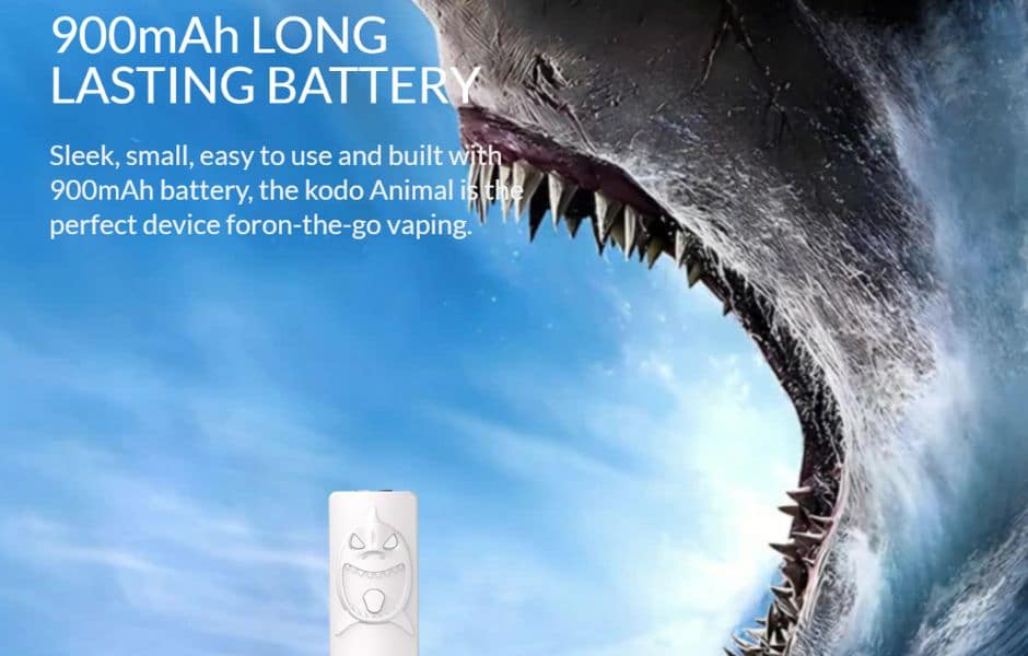 9 Yocan KODO Animal Series Cart Battery Features on Mind Vapes 900 mAh Battery Capacity