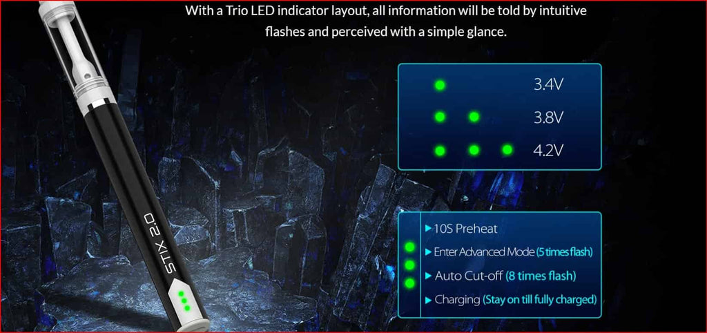 9 Yocan Stix 2.0 Oil Vaporizer Pen LED Lights