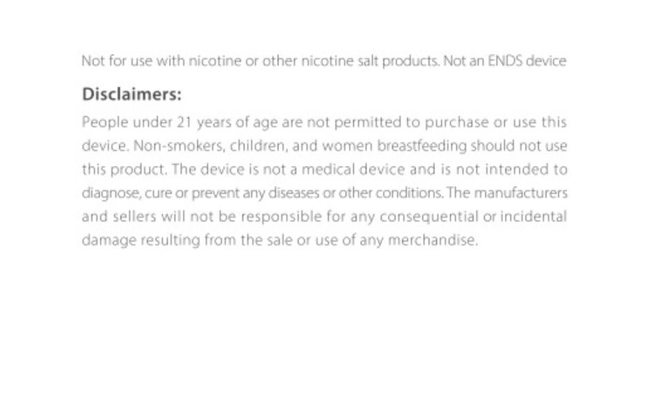 Yocan Dyno User Manual Page 9 Disclaimers