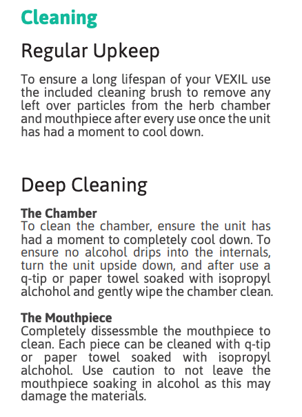 how to clean Boundless Vexil