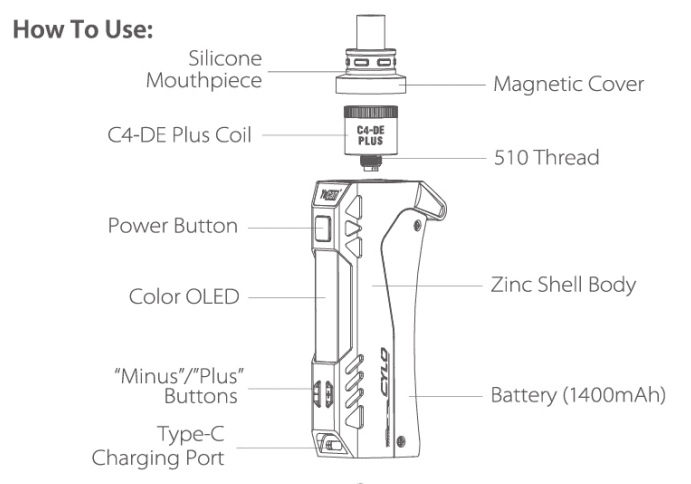 Yocan Cylo Dab Vape Pen user Manual on Mind Vapes Page 1