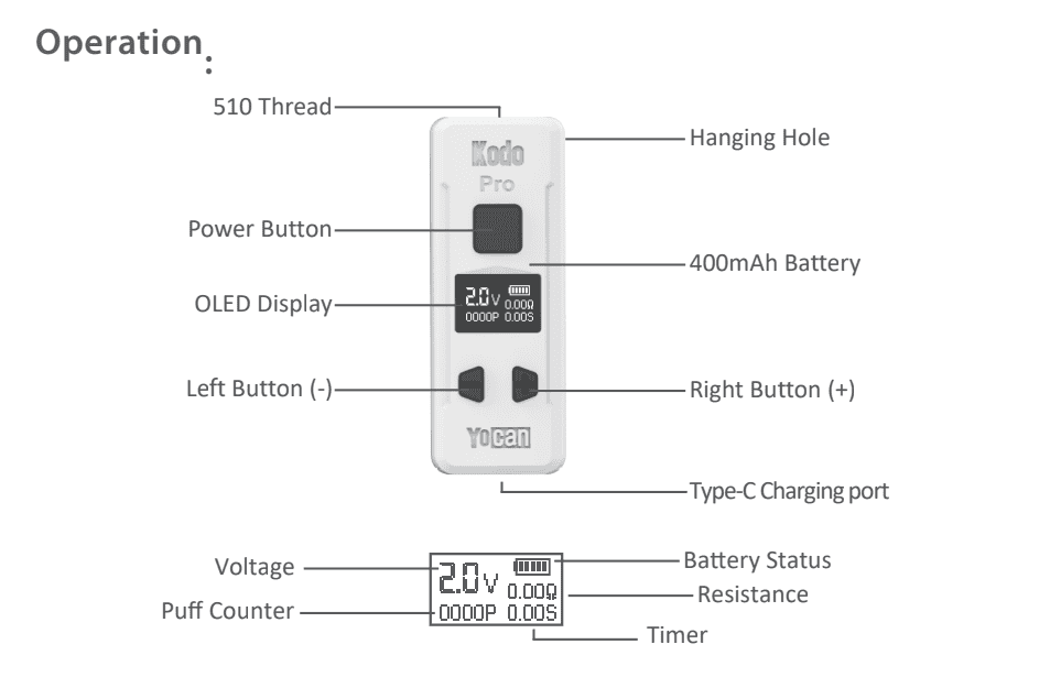 yocan kodo pro manual part 1