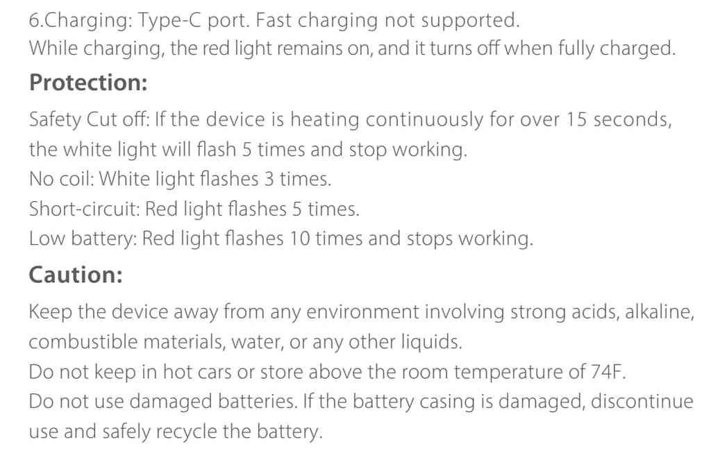 yocan ziva protections and cautions