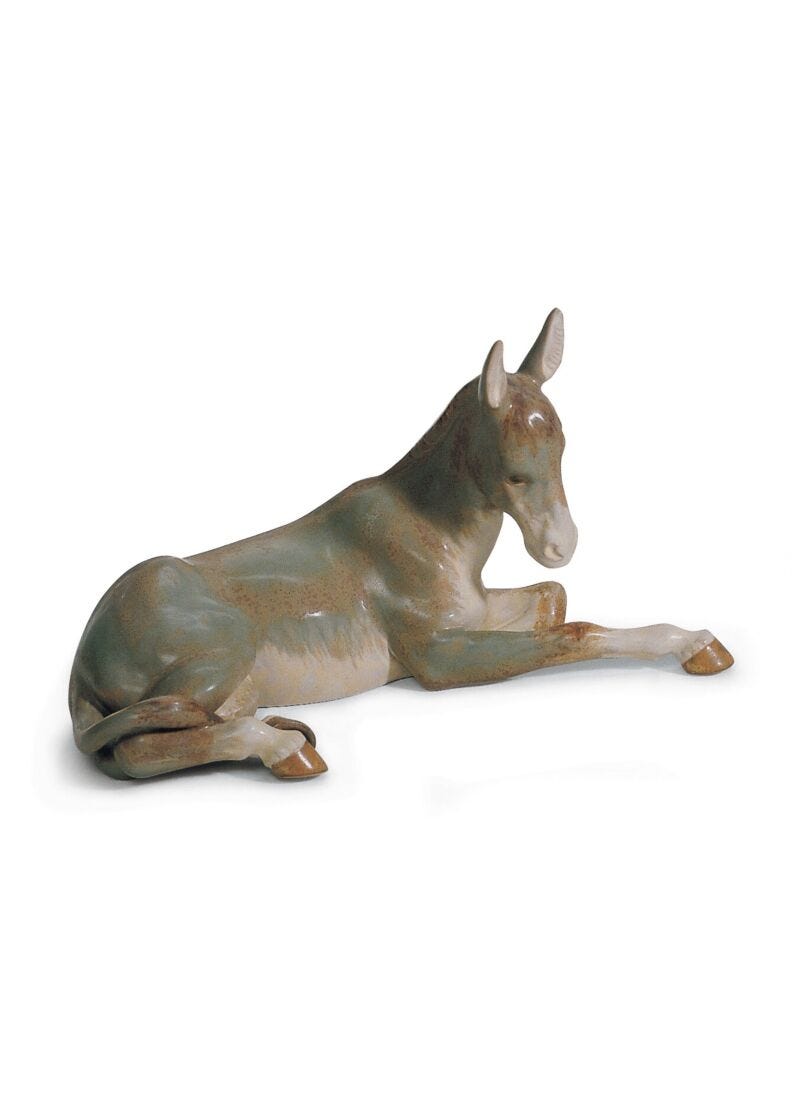 Donkey Nativity Figurine. Gres