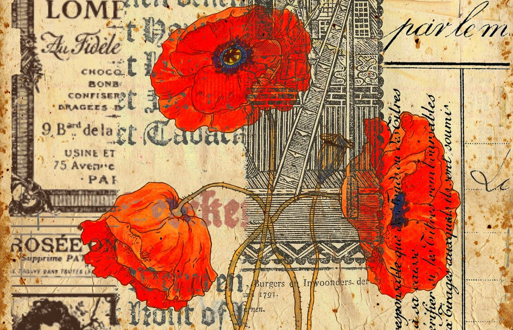 decoupage scrapbooking project with poppies 