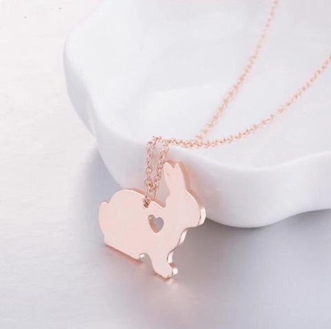 cute bunny rabbit necklace chain pendant for girls or women - bunny supply co.