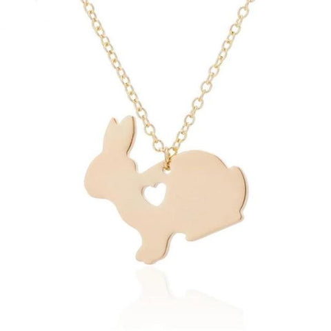 Rabbit or bunny necklace - gold