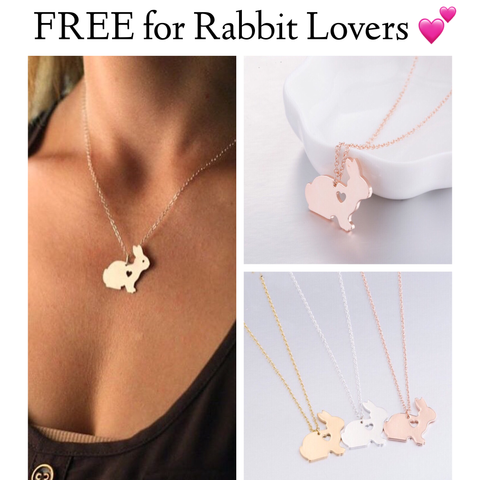 cute rabbit necklaces or jewelry with rabbits or bunnies for sale online - bunny supply co.