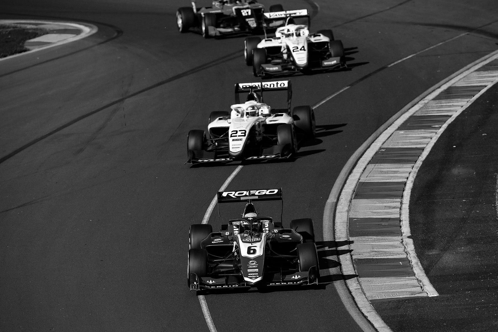 KERRIN on track at the F3 race Melbourne GP circuit