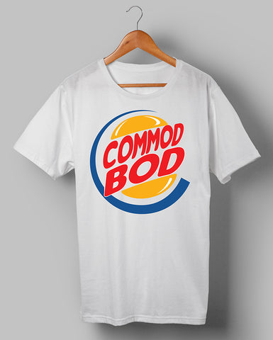 Commod Bod Burger White T Shirt