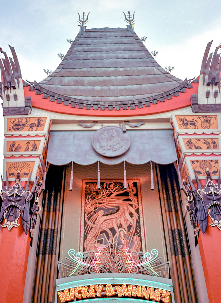 Grauman's Chinese Theatre at MGM Hollywood Studios on 120 film Portra 400, shot on Mamiya 7 medium format Camera.